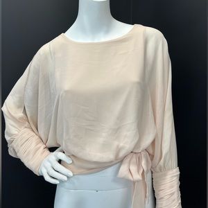 Mona B blouse. Peach/cream color. Size Large.